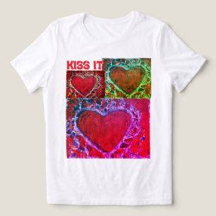 Kids "Kiss It" Multiple Hearts t-shirt Tri-Blend Shirt