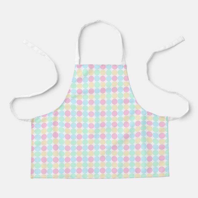 Kids' Kitchen Apron: Colorful Pastel Polka Dots Apron (Front)