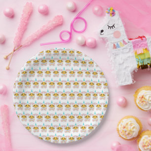 Kids Kitty Unicorn Birthday  Paper Plate