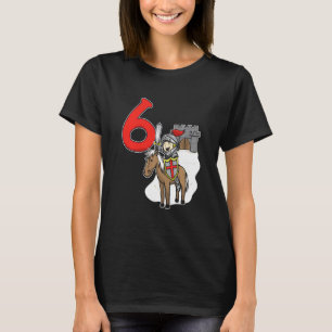 Kids Knight 6th Birthday  Castle And Number 6 T-Shirt