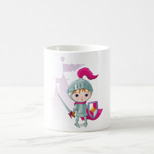 Kids Knight Character with Sword Shield Coffee Mug