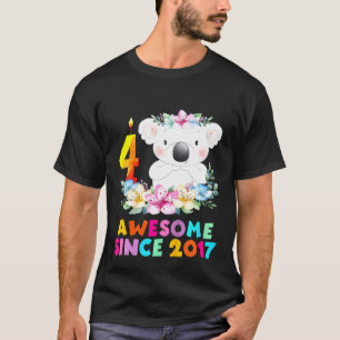 Kids Koala Bear 4 Years Birthday Outfit For Boys T-Shirt