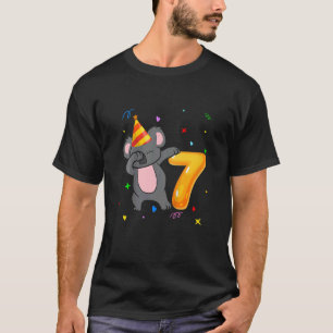Kids Koala Bear Girl 7th Birthday 7th Year Old T-Shirt