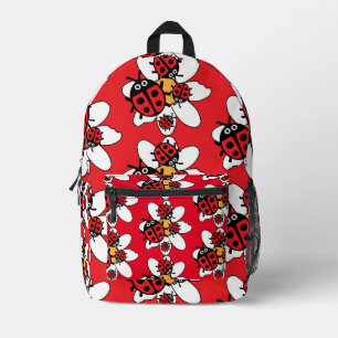 Kids ladybird And Ladybug Family   Printed Backpack