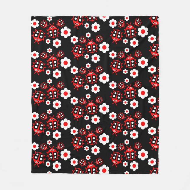 Kids ladybug  fleece blanket (Front)