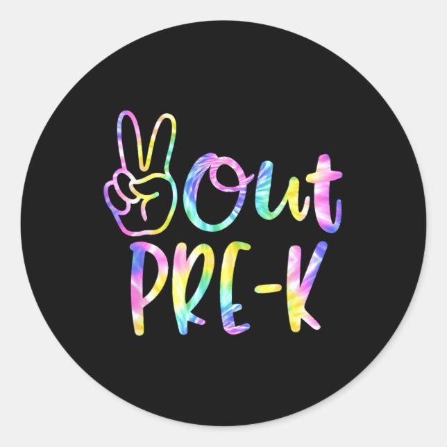 Kids Last Day Of School Peace Out Preschool Pre K  Classic Round Sticker (Front)