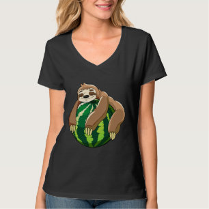 Kids Lazy Sloth Watermelon Sleeping Summer Loafers T-Shirt