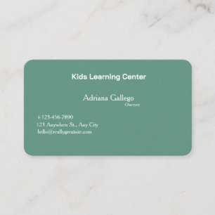 kids leaning centre Business card (editable)