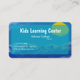 kids leaning centre Business card (editable)