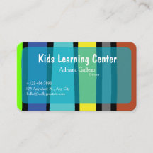 kids leaning centre  Business card (editable)