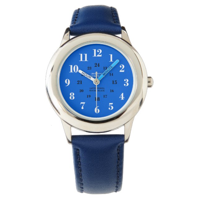 Kids Learn to Tell Military Time Navy Blue Watch (Front)