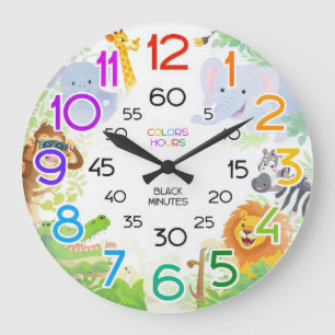 Kids Learn to Tell Time Classroom Wall Clock