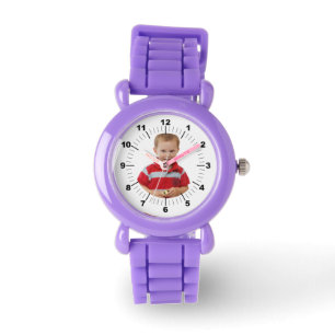 Kid's Leather Strap Watch - Custom - Red Glitter