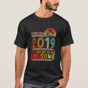 Kids Legend Since 2019 3 Years Of Being Awesome 3R T-Shirt