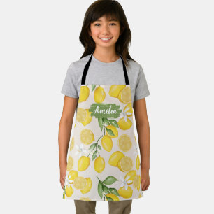 Kids Lemon Personalised Apron, Cook Baking BBQ  Apron