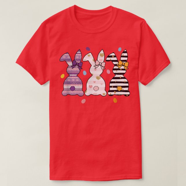 Kids Leopard Cheetah Plaid Bunny Rabbit Funny East T-Shirt (Design Front)