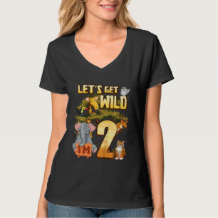 Kids Let's Be Wild I'm 2 Safari Animal Zoo Animal T-Shirt