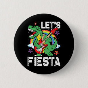 Kids Lets Fiesta Dino Trex Cute Toddler Boys Cinco 6 Cm Round Badge