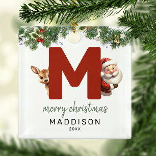 Kids Letter M Monogram Christmas Tree  Metal Tree Decoration