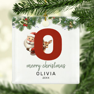 Kids Letter O Monogram Christmas Tree  Metal Tree Decoration