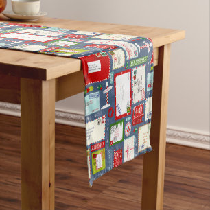 Kids Letters to Santa Christmas Short Table Runner