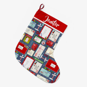 Kids Letters to Santa l Christmas Large Christmas Stocking