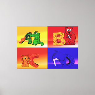 kids letters wrapped canvas
