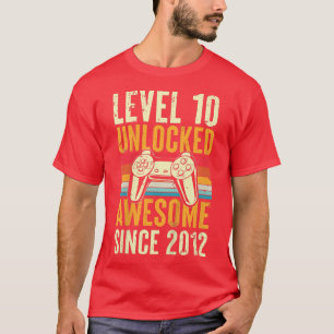Kids Level 10 Unlocked Awesome 2012 10th Birthday T-Shirt