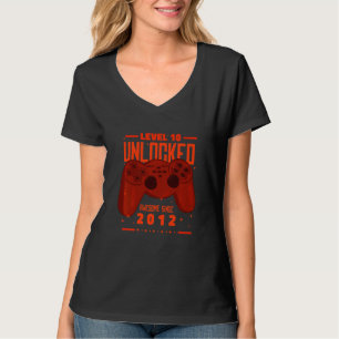 Kids Level 10 Unlocked Awesome Since 2012 Gamer 10 T-Shirt