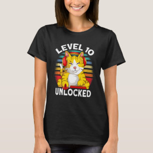 Kids Level 10 Unlocked Video Game Gamer Gaming 10t T-Shirt