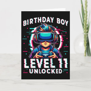 Kids Level 11 Unlocked 11 Years Old Birthday Gamer Card