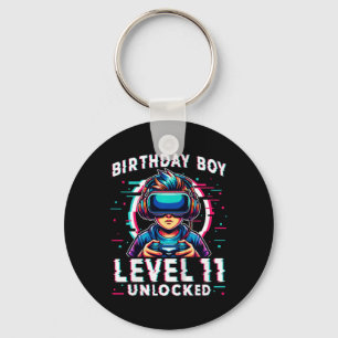 Kids Level 11 Unlocked 11 Years Old Birthday Gamer Key Ring