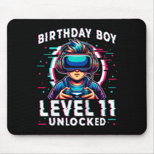 Kids Level 11 Unlocked 11 Years Old Birthday Gamer Mouse Mat