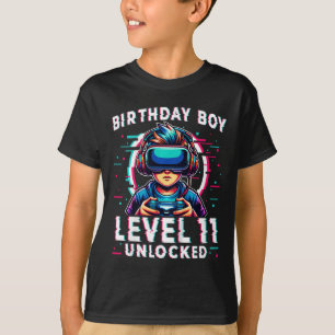 Kids Level 11 Unlocked 11 Years Old Birthday Gamer T-Shirt