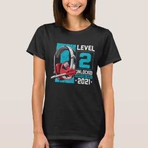 Kids Level 2 Unlocked Awesome Since 2021 Video Gam T-Shirt