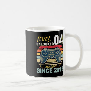Kids Level 4 Unlocked Awesome Since Gamer Gift Boy Coffee Mug