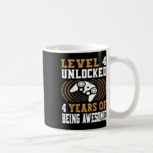 Kids Level 4 Unlocked Video Game 4th Birthday  Coffee Mug