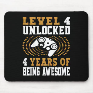 Kids Level 4 Unlocked Video Game 4th Birthday  Mouse Mat