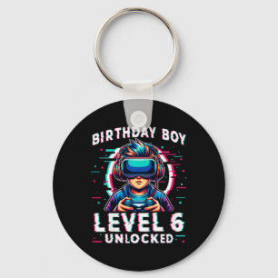 Kids Level 6 Unlocked 6 Years Old Birthday Gamer F Key Ring
