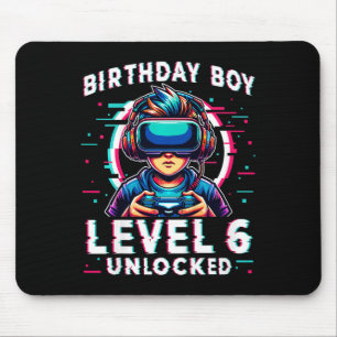 Kids Level 6 Unlocked 6 Years Old Birthday Gamer F Mouse Mat