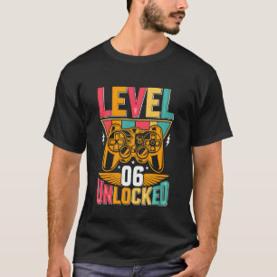Kids Level 6 Unlocked Birthday Video Game 6th Bir T-Shirt