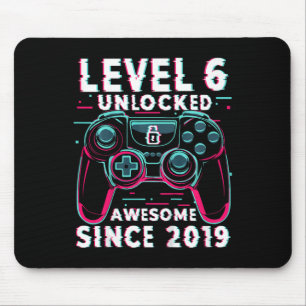 Kids Level 6 Unlocked Video Game 6th Birthday Game Mouse Mat