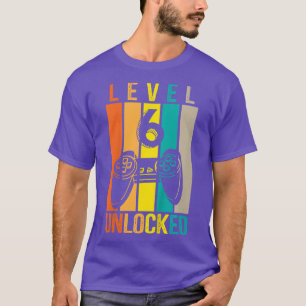 Kids Level 6 Unlocked Vintage Video Game 6th Birth T-Shirt