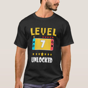 Kids Level 7 Unlocked Video Game 7th Birthday T-Shirt