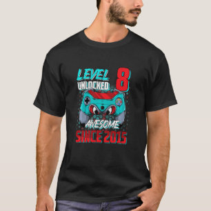 Kids Level 8 Unlocked Awesome 2015 Video Game 8th T-Shirt