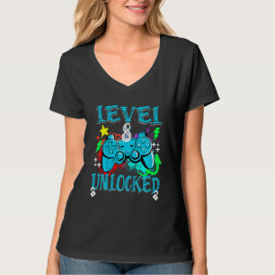 Kids Level 8 Unlocked Gamer Birthday Boy Funny Gam T-Shirt