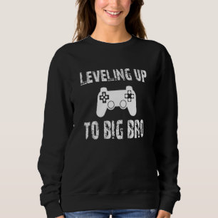 Kids Level Up To Big Bro Baby Announcement Brother Sweatshirt