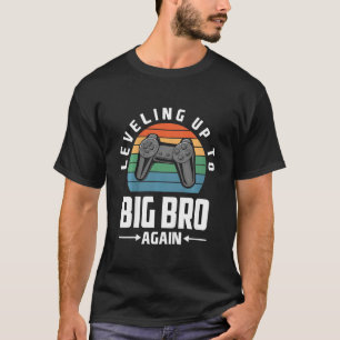 Kids Levelling Up To Big Bro Again Gamer Gaming Bi T-Shirt
