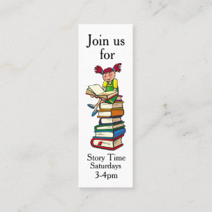 Kids Library Book Week Story Time Promotion Mini Business Card