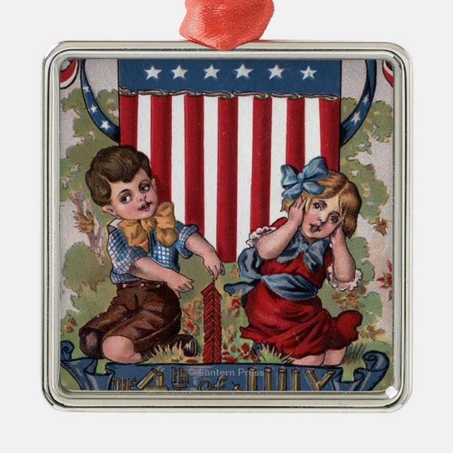 Kids Lighting Fireworks Metal Tree Decoration (Front)